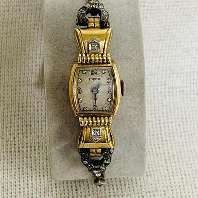 “Empire” 14K Gold and Diamond Watch Face