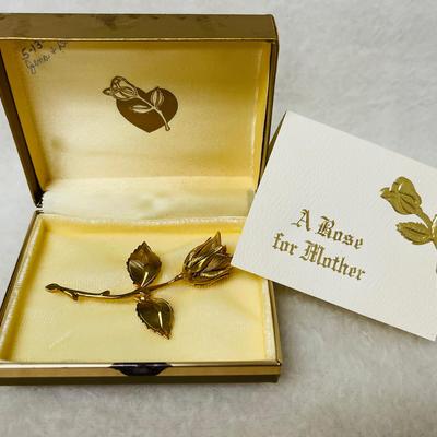 “A Rose For Mother” Vintage Brooch
