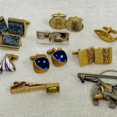 Vintage Tie Clips and Cuff Link Sets from “Swank”, “Anson” and More