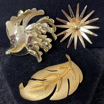 Vintage Gold-Tone Fashion Brooches