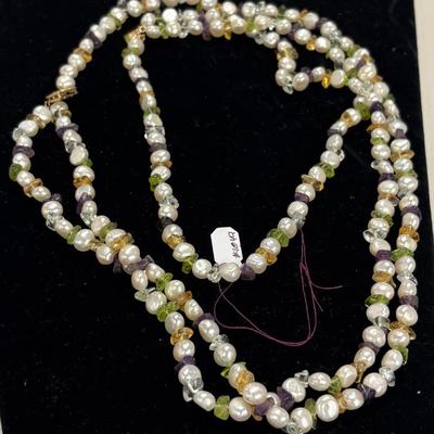 14K Stone & Pearl