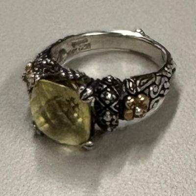 925 & 18k Barbara Bixby Lemon Quartz 