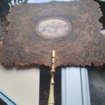 Antique Chinese face heat shield hand painted