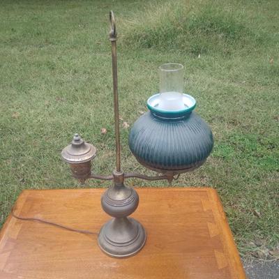 Cased glass desk lamp