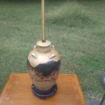 High quality hand painted asain brass double lamp