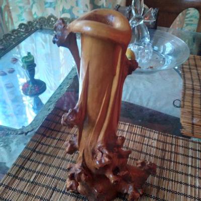 Great mid century wood vase
