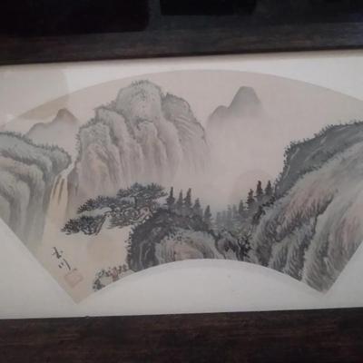 Signed framed asain painting on silk