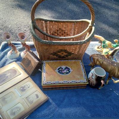 Vintage baskets and victorian items