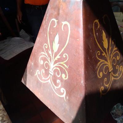 Antique art dec0 metal lamp shade