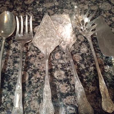 Silverplate serving pieces
