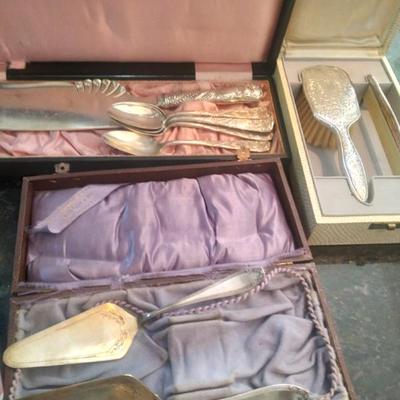 Sterling and silverplate box sets