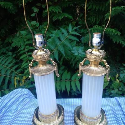  Fantastic Xselsior brass glass lucite lamps