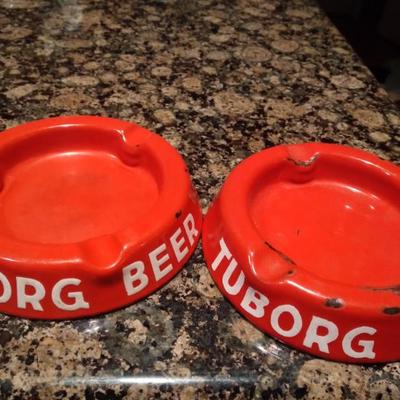 Enamel tuborg  beer denmark ashtrays