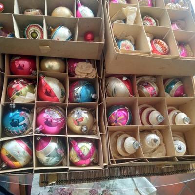 Antique christmas balls hand painted germany