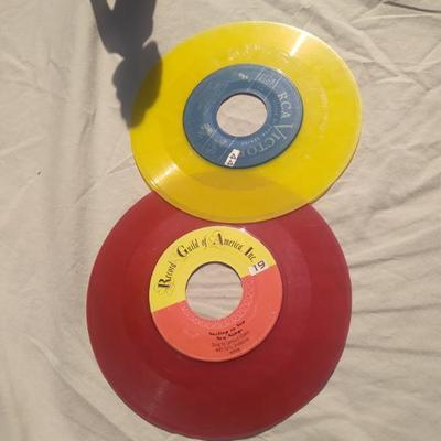 Colorful vintage 45s