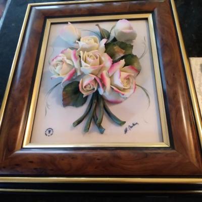 Signed capodimonte wall hanging