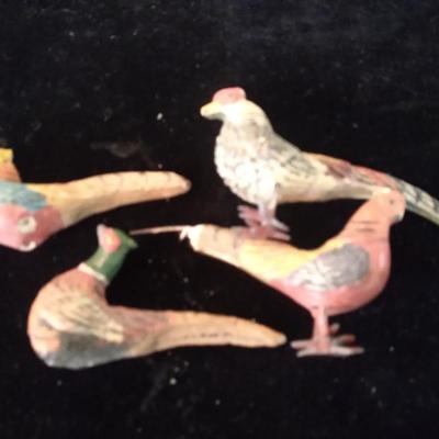 Vintage paper metal painted birds