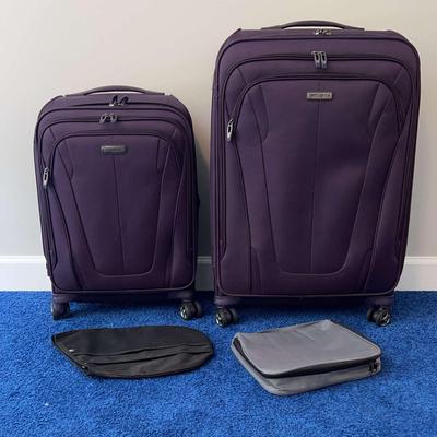 Two Samsonite Purple Bags & Extras