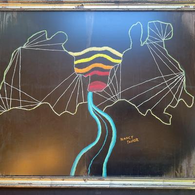 Framed Fiber Art Signed (stitched) Nancy Taylor