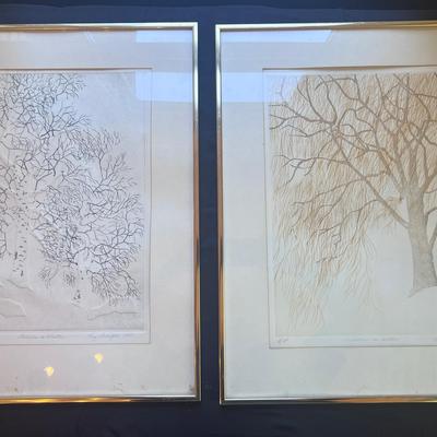 Two Tree Prints Signed by Kay Sadiglie