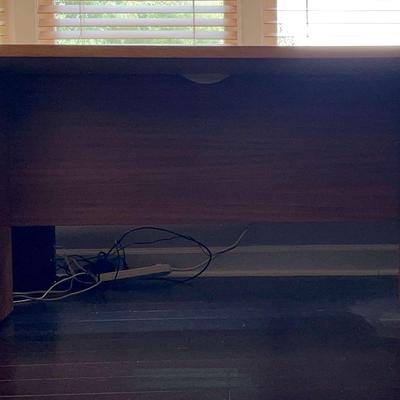 Office Wood Desk & 2 Separate Wood Filing Cabinets
