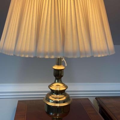 Brass Lamp with Pleated Shade