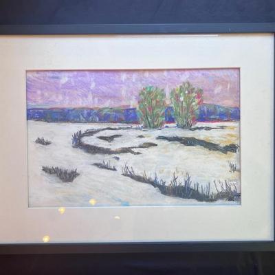 Framed Snowy Scene - Signed Hansen 2005