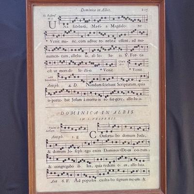 Framed Music “Dominica in Albis” Sheet