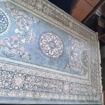 Large Baby Blue & Pink Area Rug
