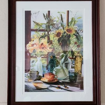 Signed Framed Art Print "Sunflowers & Coffee" 5/90