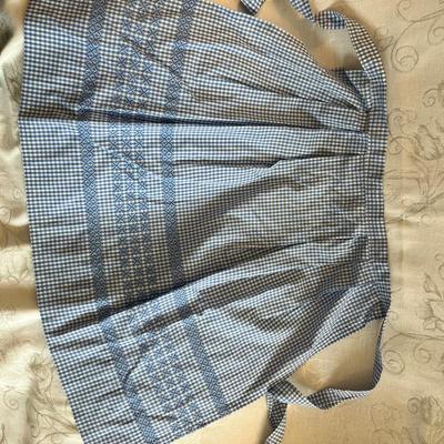 Navy Blue And White Gingham Check Apron