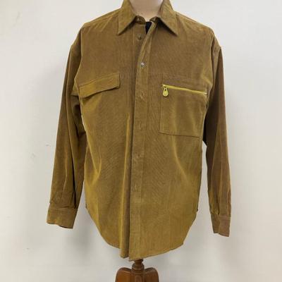 Versace Mustard Mottled Corduroy Shirt, Size M