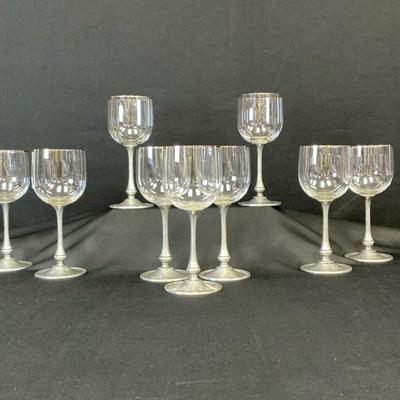 Etain Pewter Stemware With Silver Toned Trim