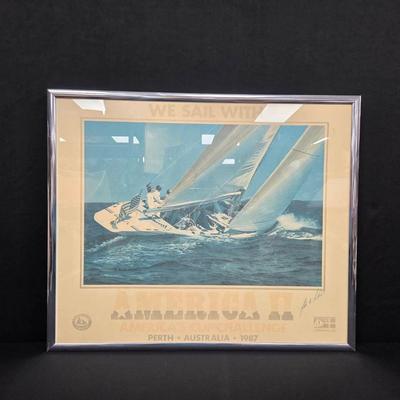 Signed Print Of 1987 America's Cup Winner