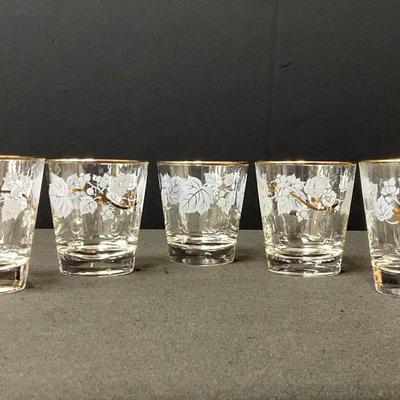 MCM Libbey Grape Vine Leaves Old Fashioned Glasses