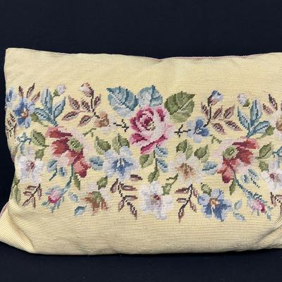 Needlepoint Floral Pillow