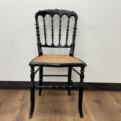 Black Cane Seat Chair