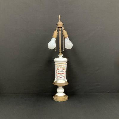 Lamp Made From Porcelain Apothecary Jar