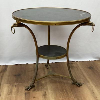 French Gilt Bronze And Marble Gueridon Table