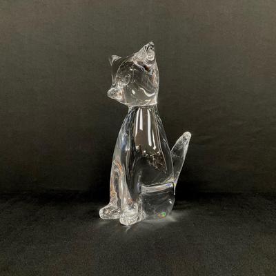 Vintage Clichy France Crystal Sitting Cat Figurine