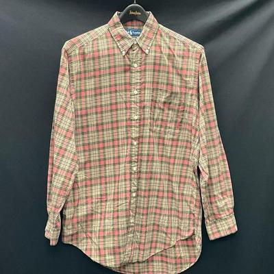 Ralph Lauren Classic Fit Plaid Shirt in Khaki & Muted Red