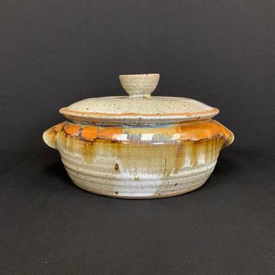 Glazed Stoneware Dish With Lid