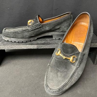 Gucci Black Suede Loafers 