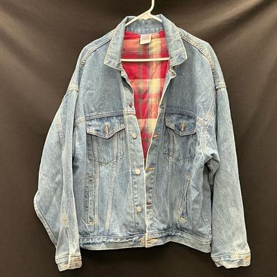 Plaid-Lined Denim Jacket