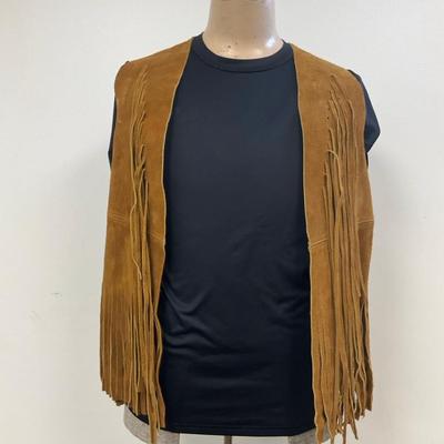 Tan Suede Fringed Vest