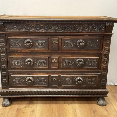 Antique Ornately Carved  Dresser