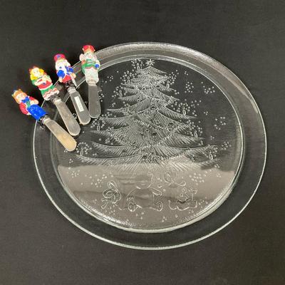 Les Verreries De Saint Gobain Duralex Christmas Tray & Spreaders 