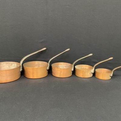 Vintage Copper Pan Set Of 5