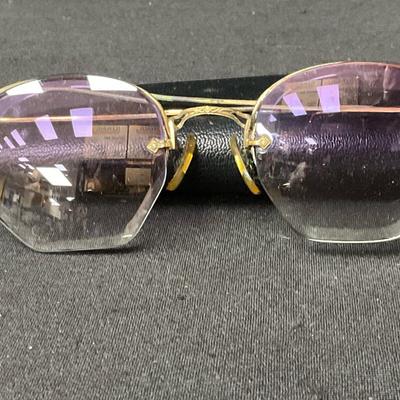 Vintage Rimless Sunglasses w/ Light Amethyst Tint