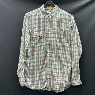 Polo By Ralph Lauren Green And Purple Plaid Shirt